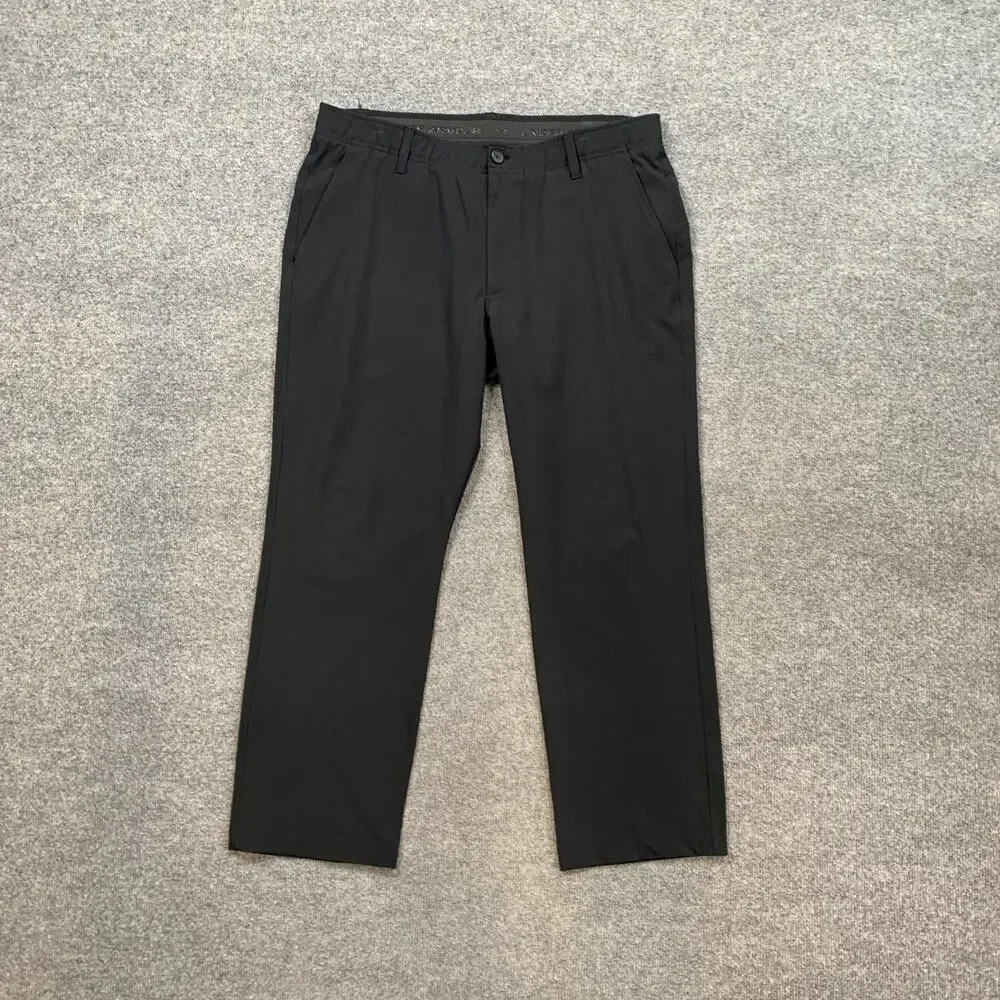 Under Armour Pants Mens 38 Black Gripper Waistband Performance Golf Travel Chino